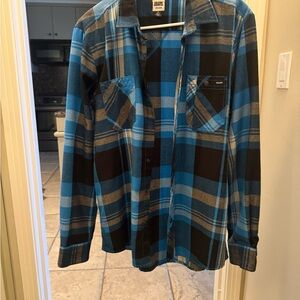 Volcom Workwear Blue and Black Checkered Shirt